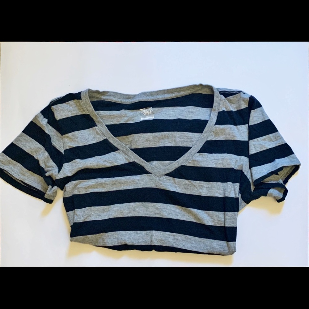 Gray and Black Striped NIKE T-Shirt